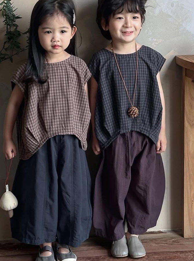 KR124 - Áo cánh ve bo gấu + quần thụng 6 mảnh